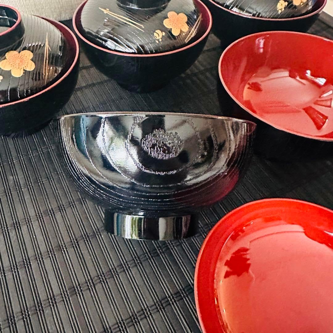 越前塗 吸物椀 一美作5セット 越前塗 吸物椀 一美作（5セット